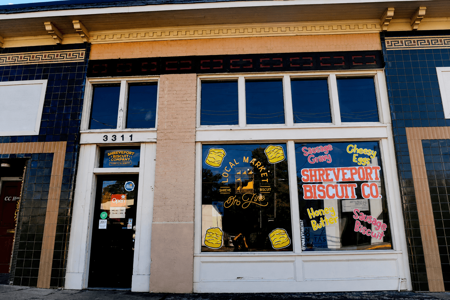Shreveport Biscuit Company storefront on Line Avenue, Shreveport, Louisiana