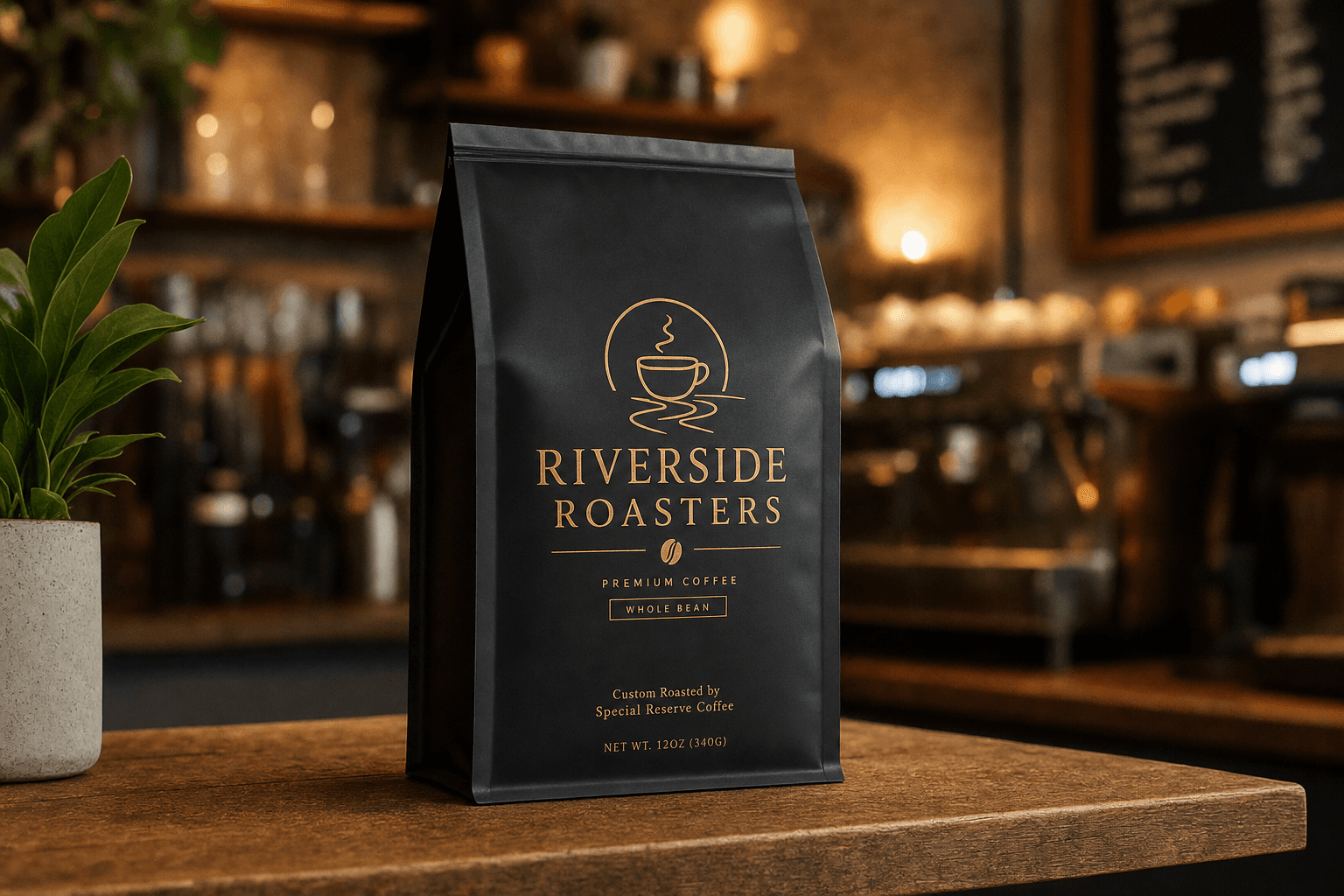 Riverside Roasters concept private-label coffee bag