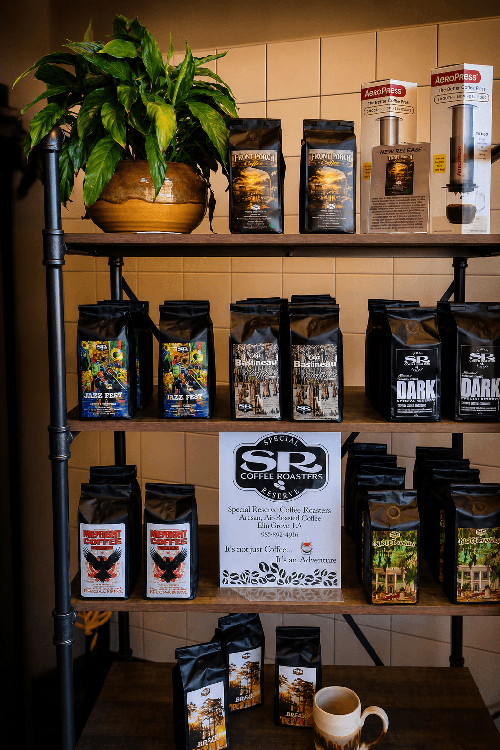 Special Reserve Coffee bags displayed on a retail store shelf